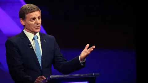 Getty Images Bill English takes part in the first leaders' debate