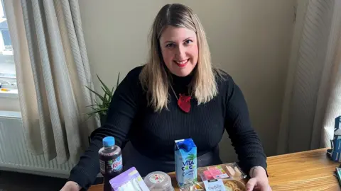 Vix Leyton Vix Leyton with meal deal products