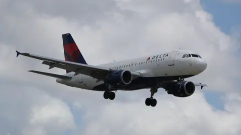 Getty Images Delta Airlines plane in the air