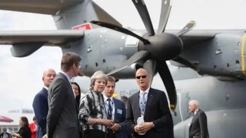 PA Prime Minister Theresa May at the Farnborough International Airshow