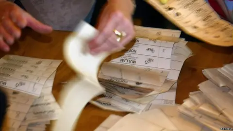 PA Media Ballot papers being counted