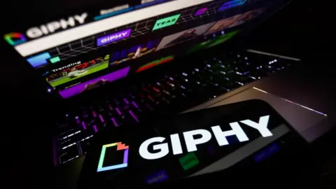 Getty Images Giphy logo on a screen