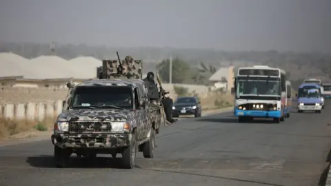 Getty Images The rescued boys being returned to Katsina