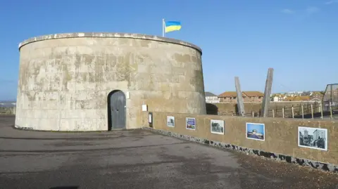 The outside of Martello Tower, Seaford Museum.