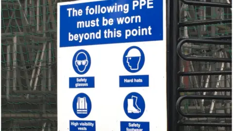 A safety sign from a building site