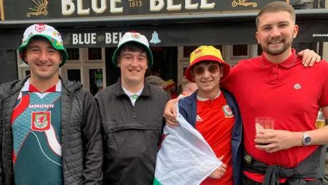 Male Welsh fans