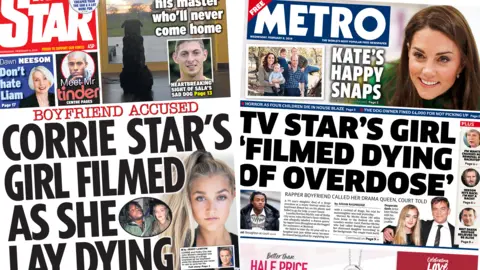 Composite image featuring Star and Metro front pages