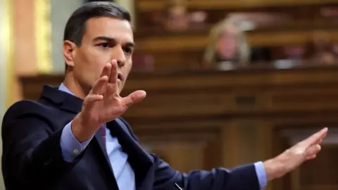 EPA Spanish Prime Minister Pedro Sanchez delivers a speech at the Lower House during question time, in Madrid, Spain, 12 December 2018