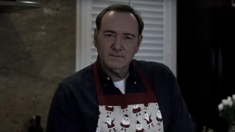 YouTube / @KevinSpacey A still from a video in which Mr Spacey appears to deny any wrongdoing