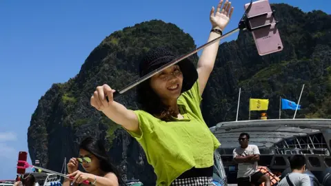 Getty Images People love a selfie on Maya Bay