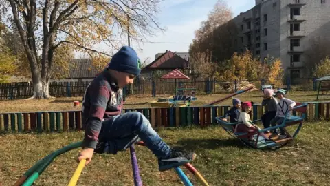 Children at Narodichi kindergarten in the Chernobyl exclusion zone