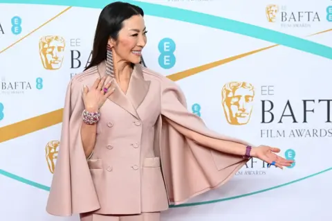 Getty Images Michelle Yeoh attends the EE BAFTA Film Awards 2023 at The Royal Festival Hall on February 19, 2023 in London