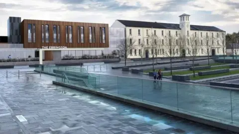 Derry and Strabane Council Design drawing of proposed hotel at Ebrington in Londonderry