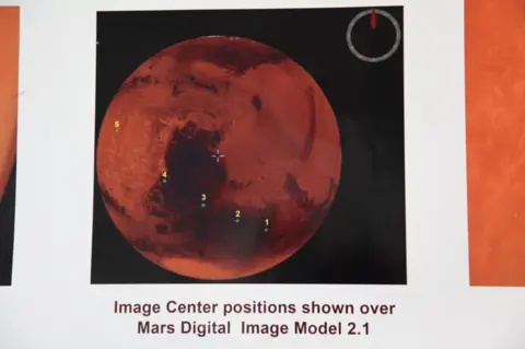Getty Images One of the first images of Mars sent back by the Indian orbiter