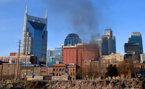 Reuters Smoke billows from the site of an explosion in the area of Second and Commerce in Nashville
