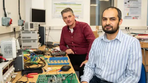 University of Bath Prof Alain Nogaret (left) and research associate Kamal Abu Hassan