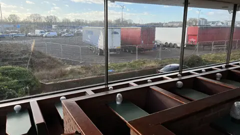 Steve Hubbard/BBC View from the raceview restaurant