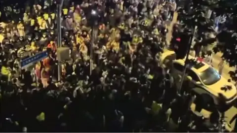 Protesters in Shanghai