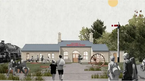 Railworld Wildlife Haven Artist impression of Victorian station in new setting