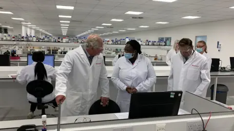 Clarence House Prince Charles meets scientists at the Wockhardt factory in Wrexham