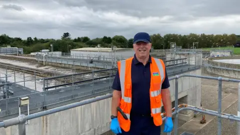 Severn Trent Bob Mansell at the Monkmoor sewage treatment centre