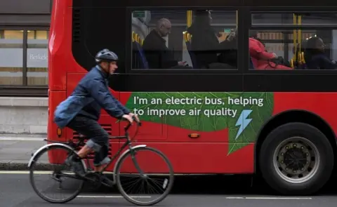 Reuters Cyclist and bus