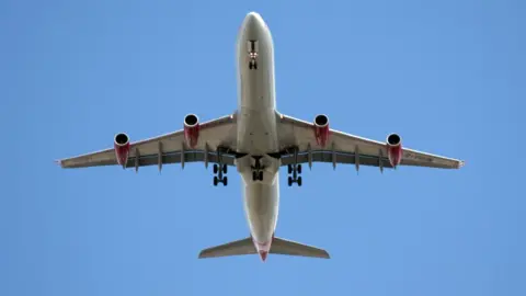 Flight mid air in sky