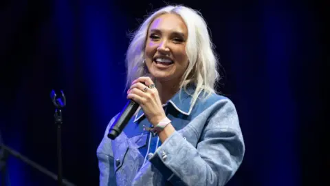 Getty Images Megan McKenna performs on the Acoustic stage during day five of Glastonbury Festival