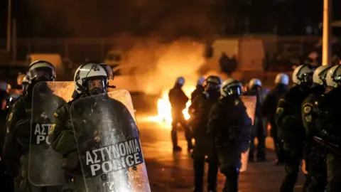 Getty Images Riot police in Greece