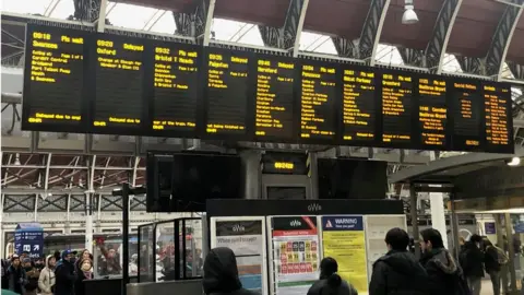 A number of trains were delayed at London Paddington