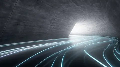 Getty Images Fibre optics in a tunnel