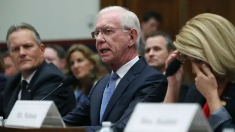 Getty Images Captain Chesley "Sully" Sullenberger testifies during a House Transportation and Infrastructure Committee hearing on the status of the grounded Boeing 737 MAX in June 2019