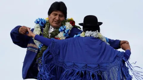 Reuters Bolivia's President Evo Morales dances during a closing campaign rally in El Alto