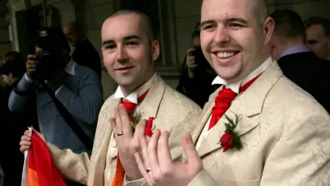 Pacemaker Chris and Henry Flanagan-Kane were the first gay couple to become civil partners