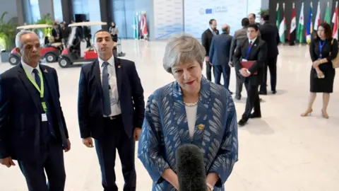 Getty Images Prime Minister Theresa May attending the EU-League of Arab States Summit in Sharm El-Sheikh