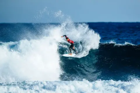 Kelly Cestari/Getty Images Jordy Smith of South Africa advances to the quarter finals of the 2019 Margaret River Pro after winning Heat 4 of Round 4 at Main Break on 2 June in Margaret River, Western Australia.