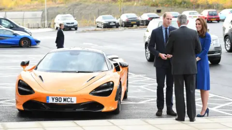 Getty Images Duke and Duchess of Cambridge arrive to officially open the McLaren Centre in Rotherham