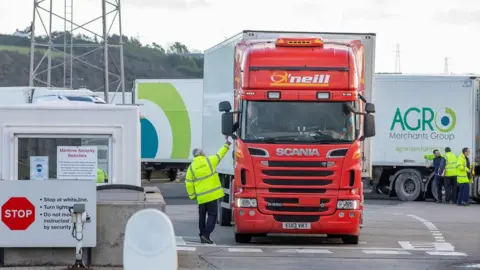 Getty Images Lorry at a port in Northern Ireland