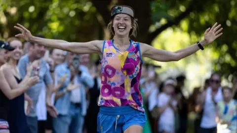 EPA Erchana Murray-Bartlett finishes