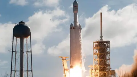 Getty Images SpaceX Falcon Heavy launches from the Kennedy Space Center
