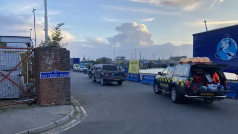 Steve Martin/BBC An HM Coastguard truck by Ipswich Waterfront