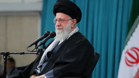 EPA Iran's Supreme Leader, Ayatollah Ali Khamenei, at meeting in Tehran, Iran (18 February 2024)