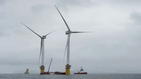 Getty Images Floating wind farm off the coast of Scotland