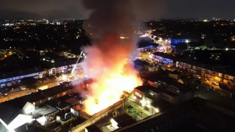 West Midlands Fire Service Fire viewed from above