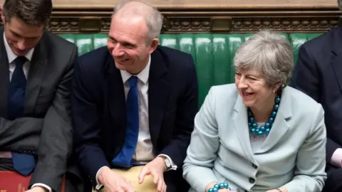 JESSICA TAYLOR/AFP/Getty Images David Lidington and Theresa May in the House of Commons