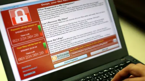 EPA The Wannacry ransomware is seen on this computer