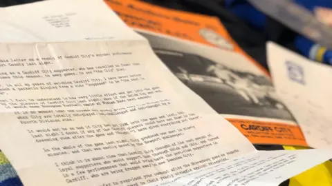 Edwards' family photo Peter Edward's letter written to former Cardiff City manager Richie Morgan on 25 January 1980