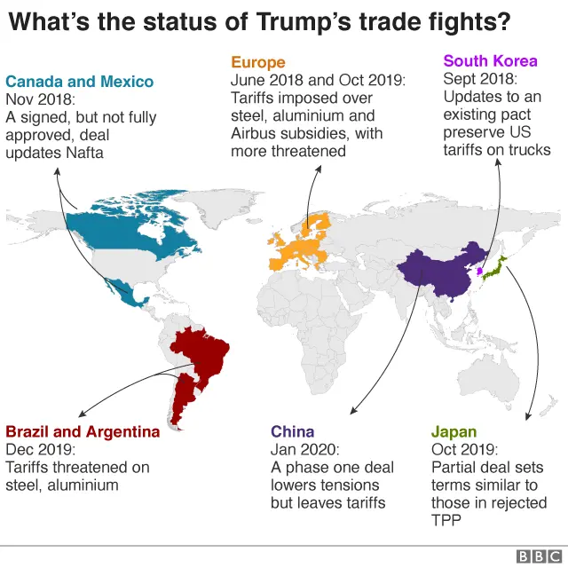 map of Trump trade wars