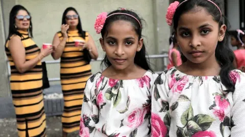 Reuters Twins pose for photographs at the Sri Lanka Twins event in Colombo, Sri Lanka, on 20 January 2020