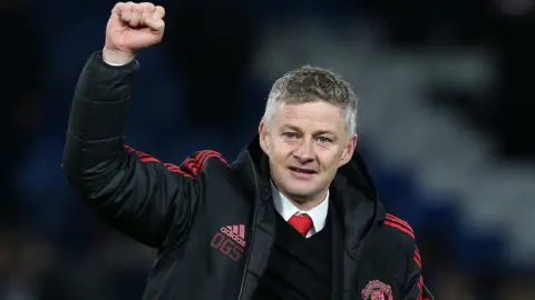 Ole Gunnar Solskjaer celebrates after Manchester United's FA Cup win over Chelsea